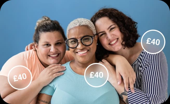 Three happy customers